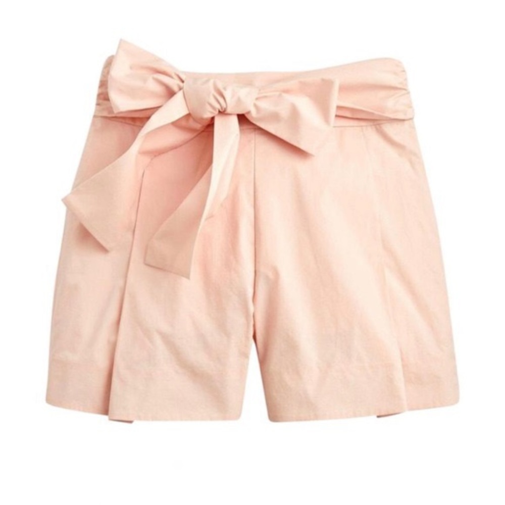 J. Crew Tie-waist short in cotton poplin - pink